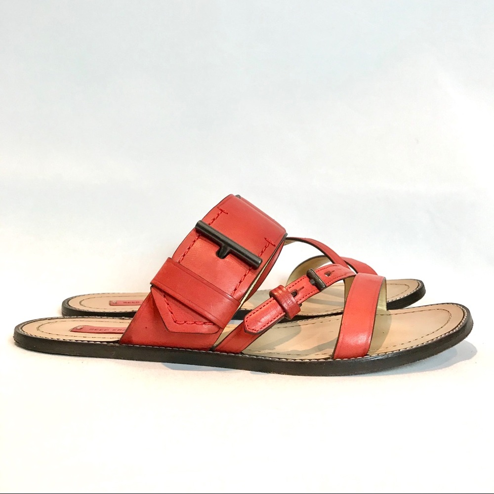 Reed Krakoff red leather flat sandals
